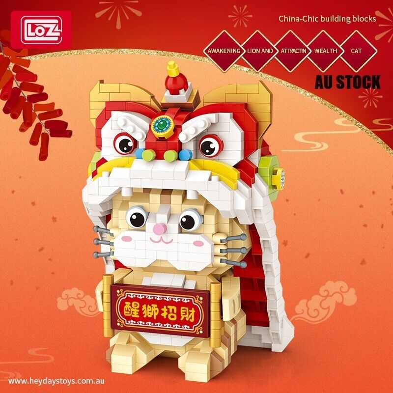 LOZ Building Blocks Set Dancing Lion Display Toy Bricks Gift for Adults and Kids