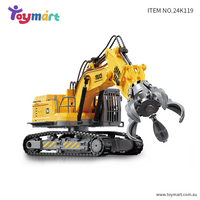 Toymart 155-Piece Remote Control Excavator – 2.4GHz Full-Function R/C Construction Vehicle with Realistic Claw Grabber, DIY Assembly Truck for Kids & Adults, STEM Engineering Toy