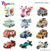 Toymart 6 in 1 Mini Vehicle Building Blocks Set – DIY 3D Vehicle Models, Lego-Like Construction Kit for Kids & Adults, Creative Gifts & Toys