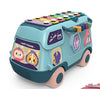 Toymart Musical Knock Piano Bus – 3-in-1 Xylophone Toy Vehicle with Shape Sorter, Pull-Along Feature & Fun Sound Effects, Educational Play for Toddlers & Kids