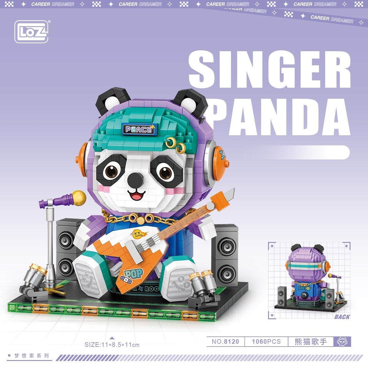LOZ Diamond Block Series Panda Singer  (1060pcs) Mini Building Blocks 8120