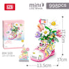 LOZ Flower Series Green Crocs Slipper (1040pcs)+Pink Sneaker (998pcs) Gift Toy