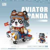 LOZ Diamond Blocks Panda Pilot ( 1100Pcs）Mini Building Blocks 8121