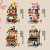 LOZ Japanese Street Kimono Hot Spring Ramen Matcha Shop Building Sets Lego-Like