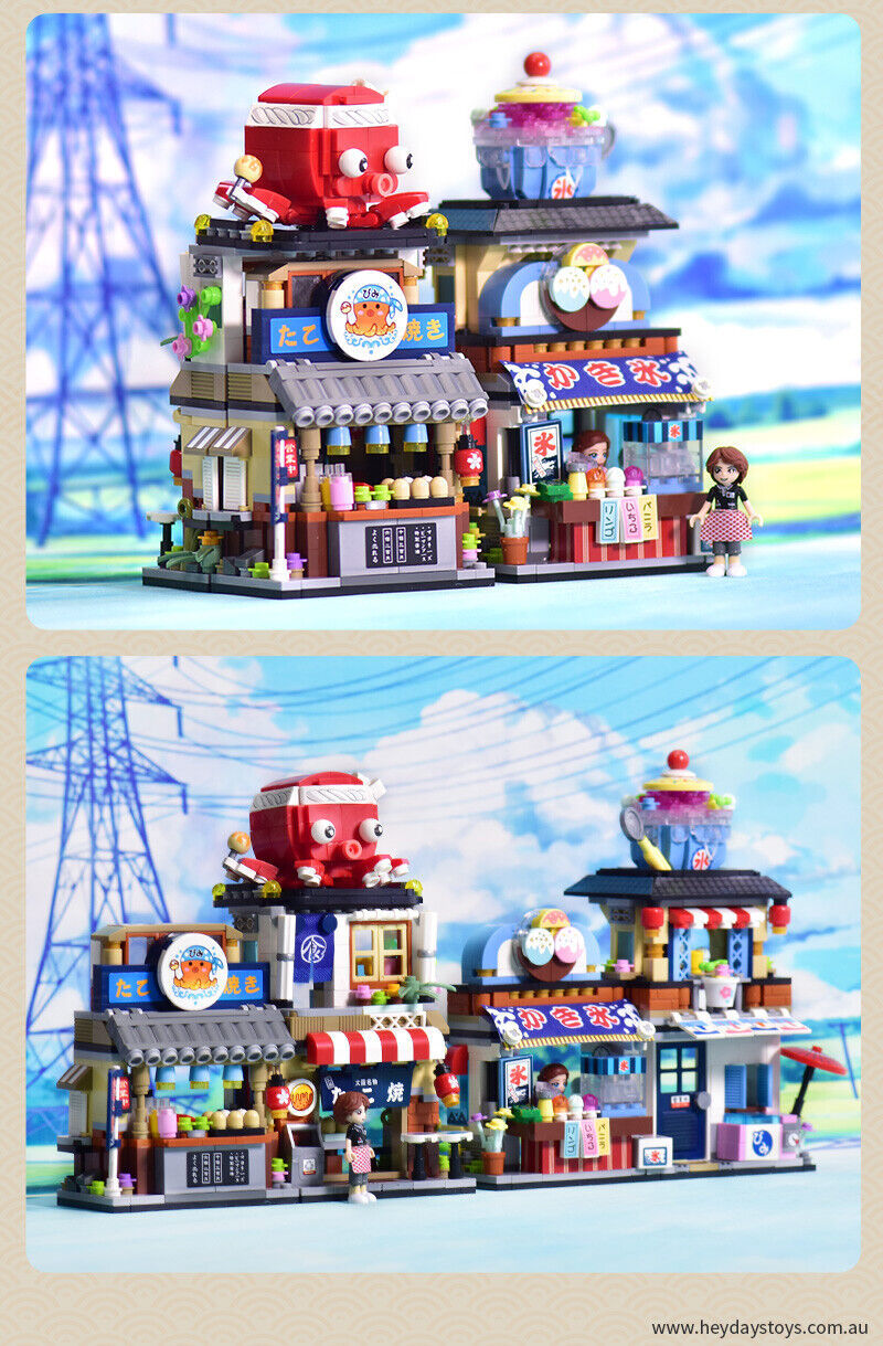 LOZ Japanese Takoyaki Shop (1218) + Shaved Ice Shop (1219)  Mini  Building Block