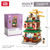 LOZ Japanese Street Kimono Hot Spring Ramen Matcha Shop Building Sets Lego-Like