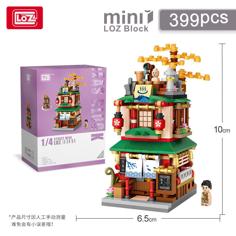 LOZ Japanese Street Kimono Hot Spring Ramen Matcha Shop Building Sets Lego-Like
