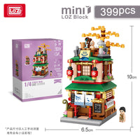 LOZ Japanese Street Kimono Hot Spring Ramen Matcha Shop Building Sets Lego-Like