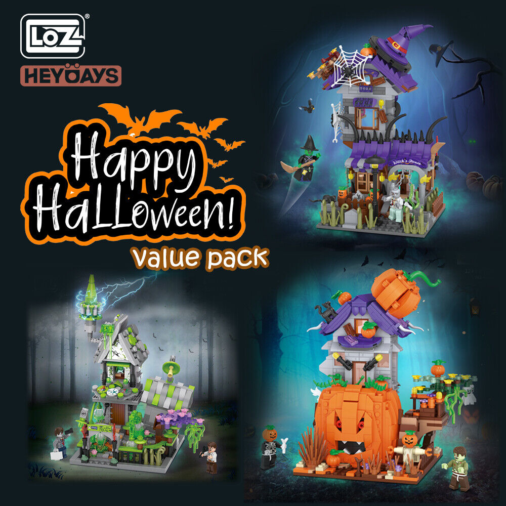 LOZ Halloween Value Pack Pumpkin Witch Freak House Building Set Blocks Toys Gift