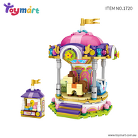 Toymart Amusement Park Carousel Building Blocks Set – 406 PCS DIY Theme Park Ride Model, Mini Nano Blocks Kit (1720) for Kids & Adults, Collectible Display & Gift